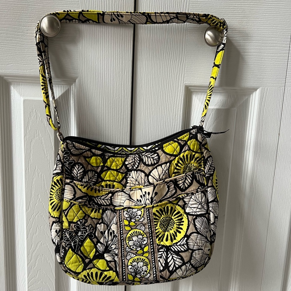 Large Black & Yellow Vera Bradley Hobo Purse.
